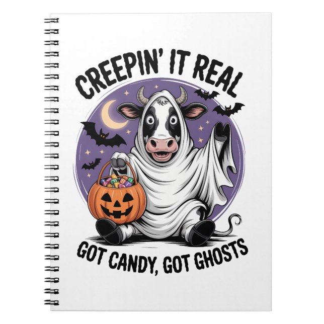 Creepin� Cow Halloween Notebook (Front)