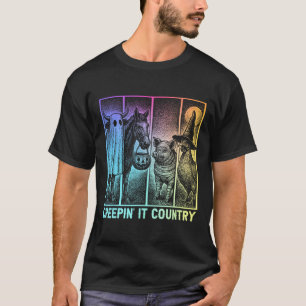 Creepin’ It Country Halloween Farm Animal Pig Cow T-Shirt