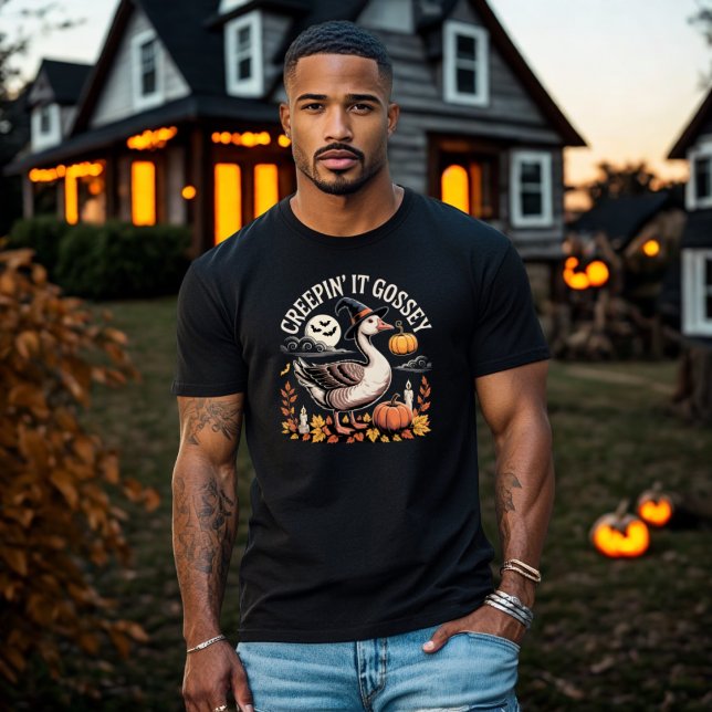 Creepin' It Gossey Halloween Goose in Witch Hat  T-Shirt (Creator Uploaded)