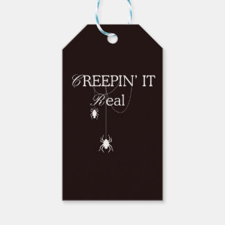 Creepin' It Real | Black & White Halloween Spider Gift Tags