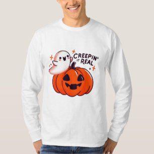 Creepin’ It Real - Friendly Ghost & Pumpkin  T-Shirt