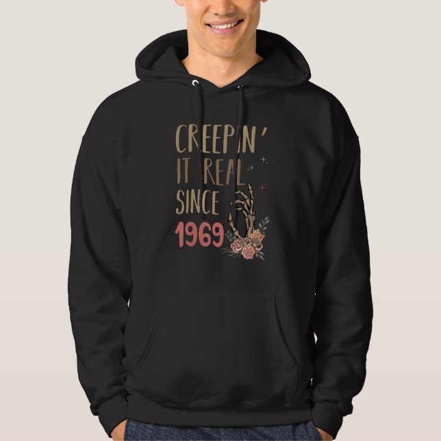 Creepin It Real Since 1969 Spooky Halloween Retro  Hoodie (Front)