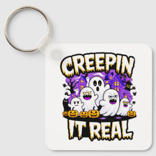 Creepin' It Real   Spooky Halloween Design Fun Key Ring
