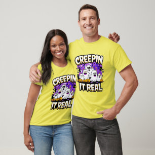 Creepin' It Real   Spooky Halloween Design Fun T-Shirt