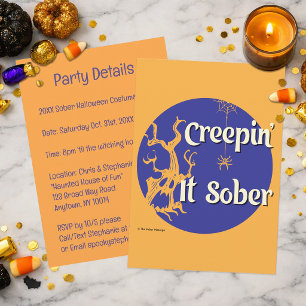 Creepin’ It Sober Halloween Sober Party Invitation