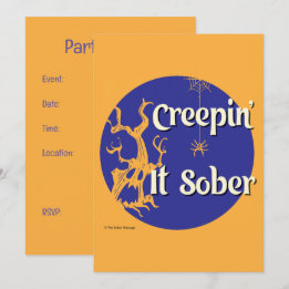 Creepin’ It Sober | Halloween Sober Party Invitation