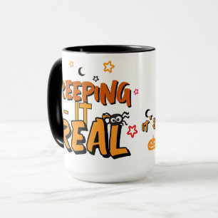 Creeping It Real Funny Halloween Stars Present Mug