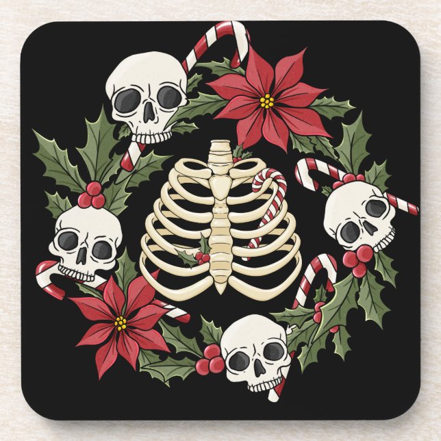 Creepmas Skull and Ribcage  Coaster (Front)
