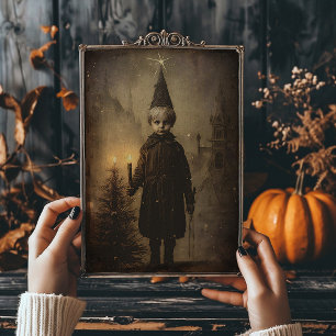 Creepmas Spooky Gothic Vintage Boy Holiday Card