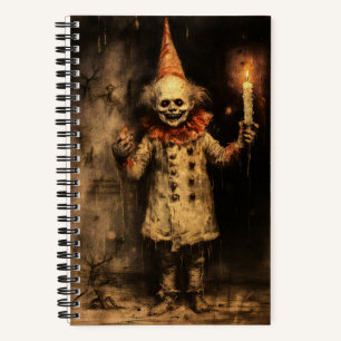 Creepmas Spooky Gothic Vintage Clown Notebook