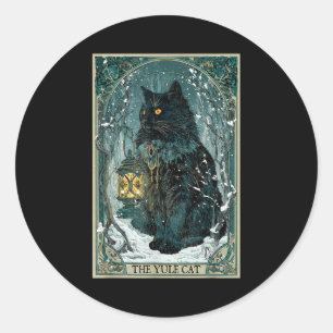 Creepmas Vintage The Yule Cat Tarot Card Dark Chri Classic Round Sticker