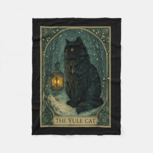 Creepmas Vintage The Yule Cat Tarot Card Dark Chri Fleece Blanket