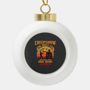 Creepshow Halloween Zombie Haunted House Sunset Ba Ceramic Ball Christmas Ornament