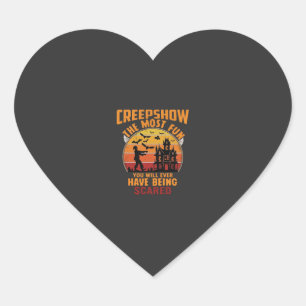 Creepshow Halloween Zombie Haunted House Sunset Ba Heart Sticker
