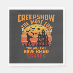 Creepshow Halloween Zombie Haunted House Sunset Ba Napkin