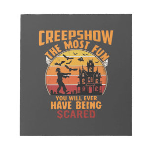 Creepshow Halloween Zombie Haunted House Sunset Ba Notepad
