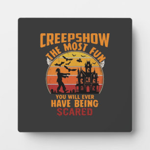 Creepshow Halloween Zombie Haunted House Sunset Ba Plaque