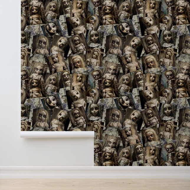 Creepy 80s Horror Spooky Haunted Doll Halloween Wallpaper (Application)