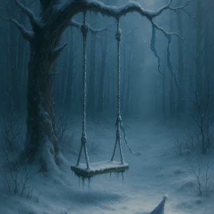 Creepy Abandoned Swing – Winter Decoupage Paper