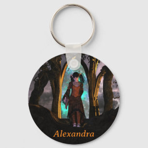 Creepy and Cute Halloween Girl Key Ring