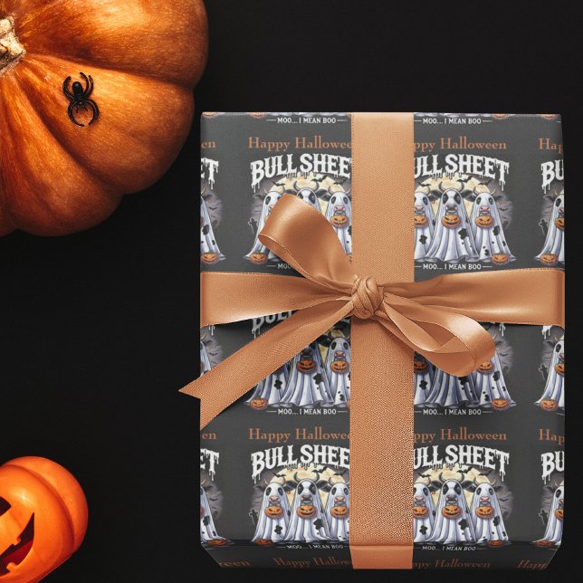 Creepy and  Funny bulls Happy Halloween Wrapping Paper (Creator Uploaded)