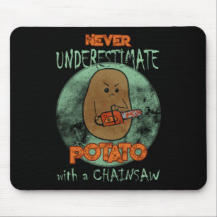 Creepy Angry Potato Chainsaw Horror Movie Lovers H Mouse Mat