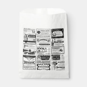 Creepy antique halloween Newspaper white Favour Bags