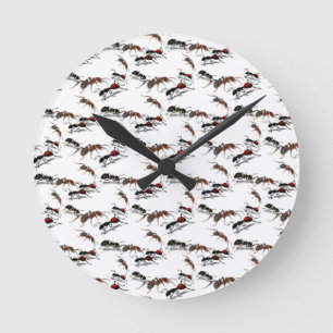 Creepy Ants - unique pattern design accessories Round Clock
