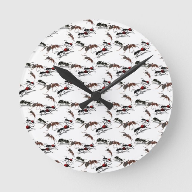 Creepy Ants - unique pattern design accessories Round Clock (Front)