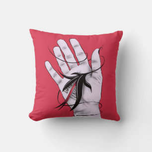 Creepy Art Weird Gothic Hand Biting Flower Monster Cushion