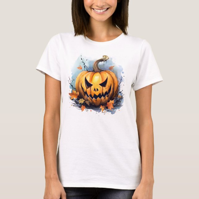 Creepy Autumn Jack-o-lantern T-Shirt (Front)