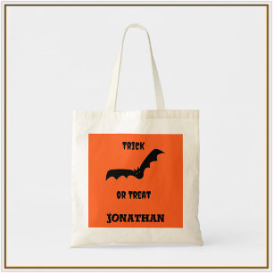 Creepy Bat Trick or Treat Custom Tote Bag
