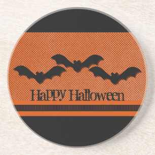Creepy Bats Halloween Coaster, Orange Coaster