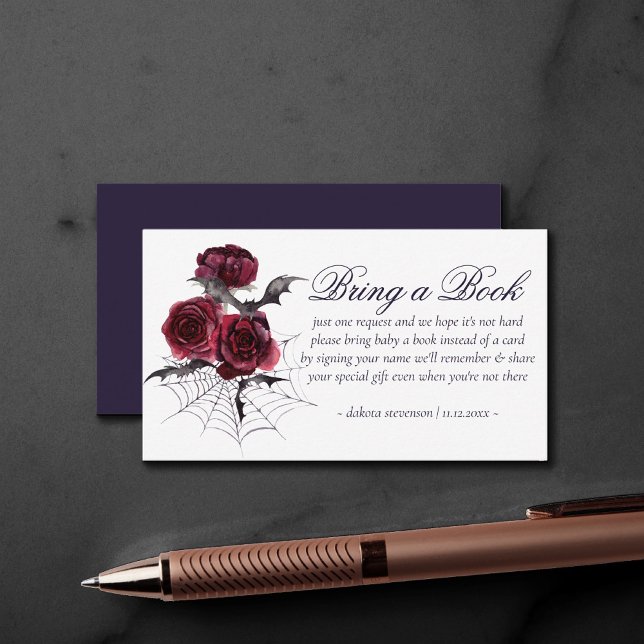 Creepy Beautiful | Gothic Floral Baby Book Request Enclosure Card (Creator Uploaded)