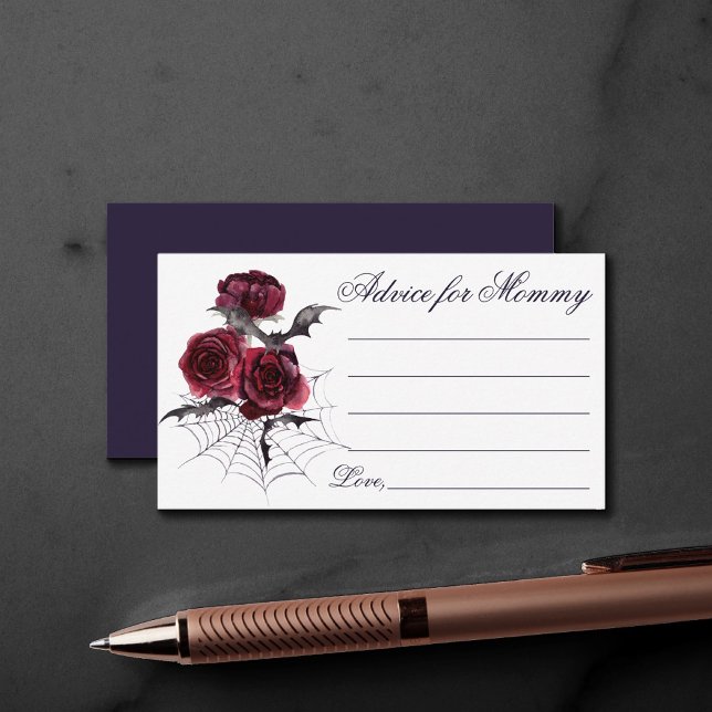 Creepy Beautiful | Gothic Floral Bats Mummy Advice Enclosure Card (Creator Uploaded)