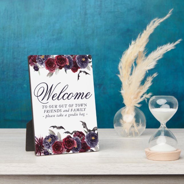 Creepy Beautiful | Gothic Floral Out of Town Guest Plaque (Side)
