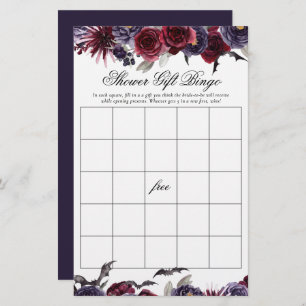 Creepy Beautiful   Gothic Floral Shower Gift Bingo