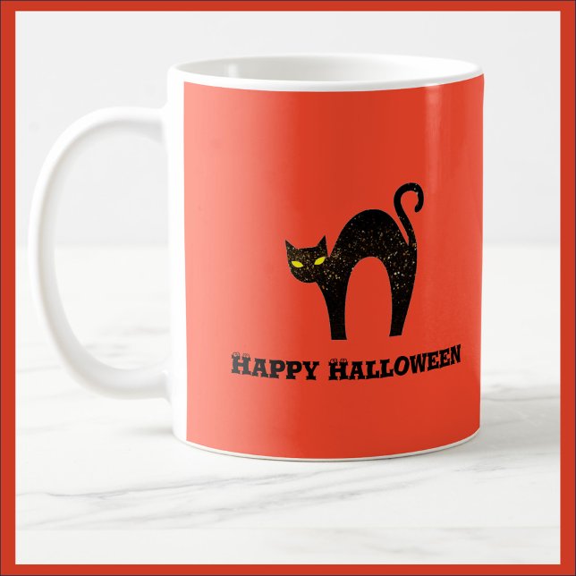 Creepy Black Cat Halloween Coffee Mug (Creator Uploaded)