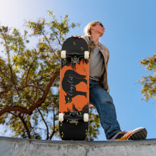 Creepy Black Cat Skateboard