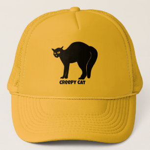 Creepy Black Cat Trucker Hat