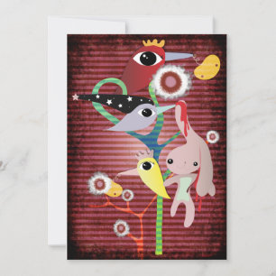 Creepy blood halloween terror die bunny Invitation