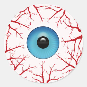 Creepy Bloodshot Eyeball Classic Round Sticker