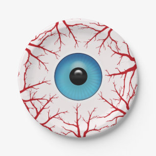 Creepy Bloodshot Eyeball Paper Plate