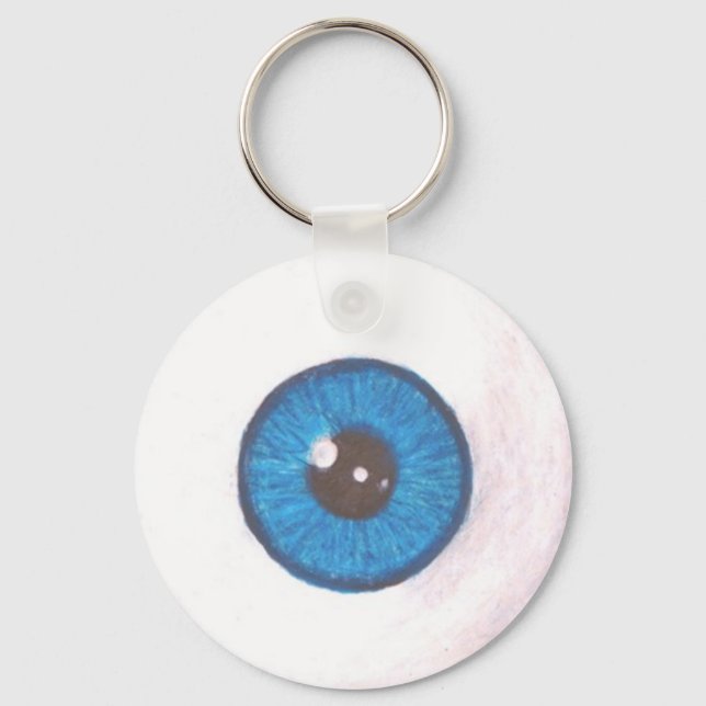 Creepy Blue Eyeball Keychain (Front)
