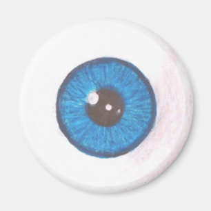 Creepy Blue Eyeball Magnet