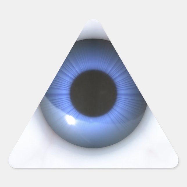creepy blue eyes triangle sticker (Front)