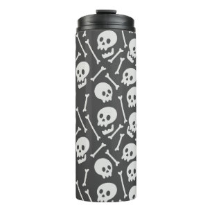 Creepy Bony Skulls and Bones Thermal Tumbler