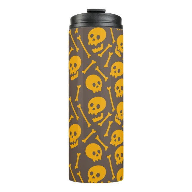 Creepy Bony Skulls and Bones Thermal Tumbler (Front)