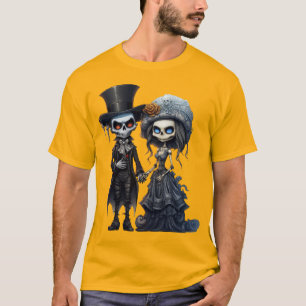 Creepy bride groom Halloween corpse couple T-Shirt