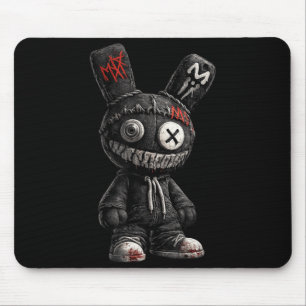 Creepy Bunny Horror Goth Grunge Emo Dark Aesthetic Mouse Mat